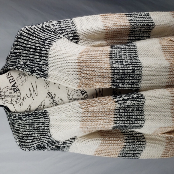 {Tribal Jeans} Sweater Cardigan Striped - Picture 4 of 10